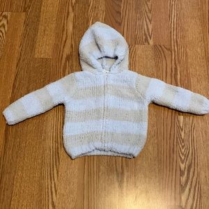 Angel Dear striped hooded cozy zip up sweater